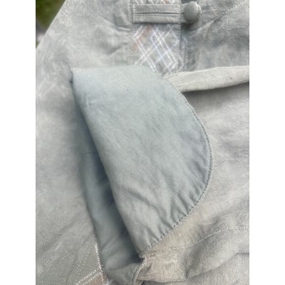 J Jill Silk Jacket XL Metallic Thread Button Front Pockets - Picture 8 of 10